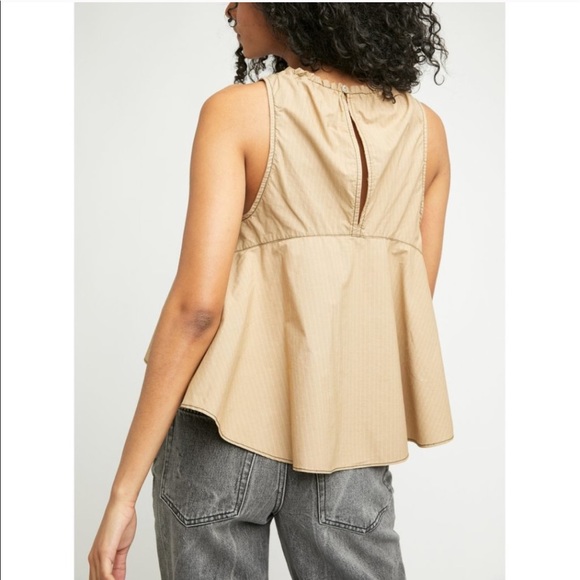 NWT Free People Carla Stripe Tank / Sage - Picture 3 of 4